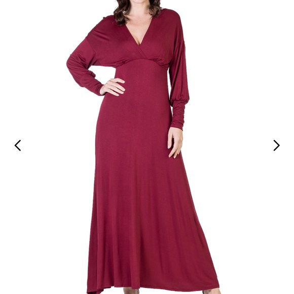 24/7 Comfort Apparel Formal
Long Sleeve Maxi burgundy - Picture 2 of 6
